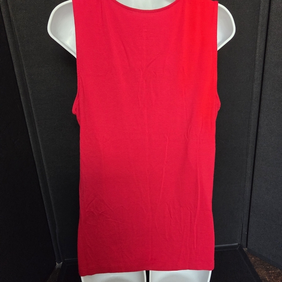 New York & Company Rich Red Top Gold Flecks Large - Picture 3 of 9